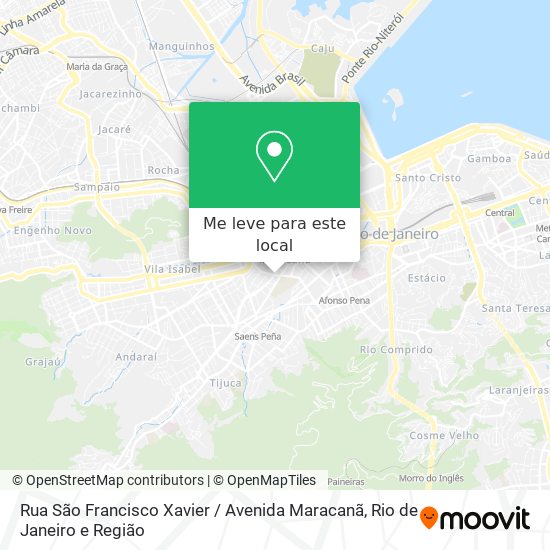 Rua São Francisco Xavier / Avenida Maracanã mapa