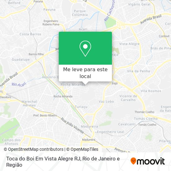 Toca do Boi Em Vista Alegre RJ mapa