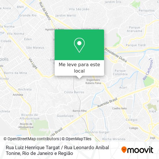 Rua Luiz Henrique Targat / Rua Leonardo Anibal Tonine mapa
