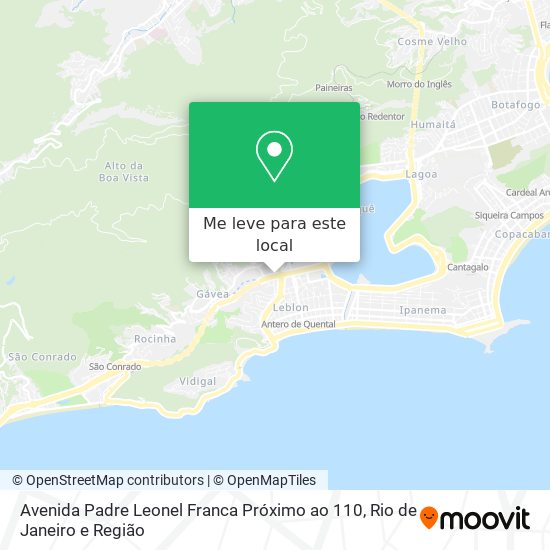 Avenida Padre Leonel Franca Próximo ao 110 mapa
