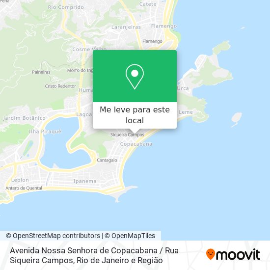 Avenida Nossa Senhora de Copacabana / Rua Siqueira Campos mapa