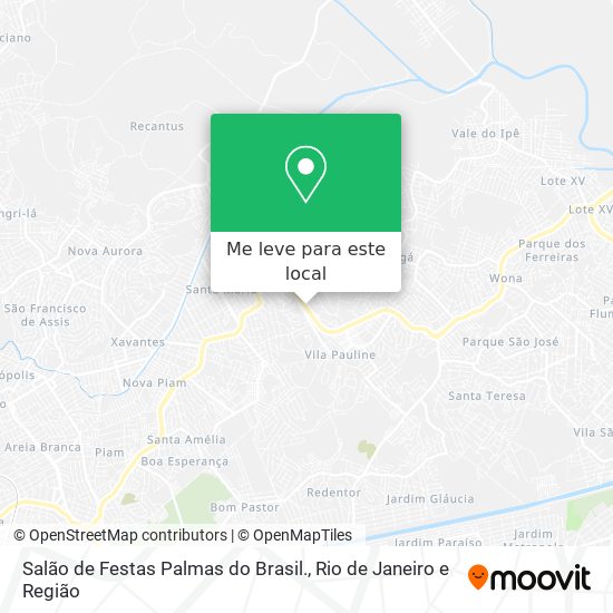 Salão de Festas Palmas do Brasil. mapa