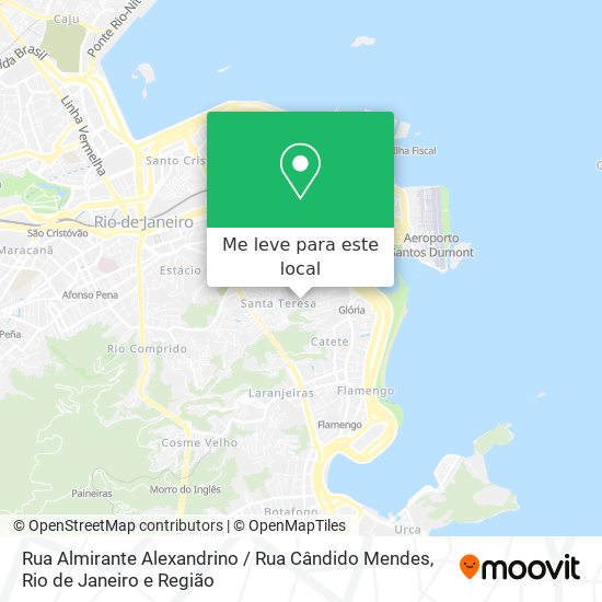 Rua Almirante Alexandrino / Rua Cândido Mendes mapa