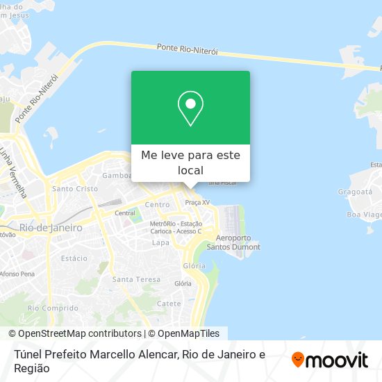 Túnel Prefeito Marcello Alencar mapa
