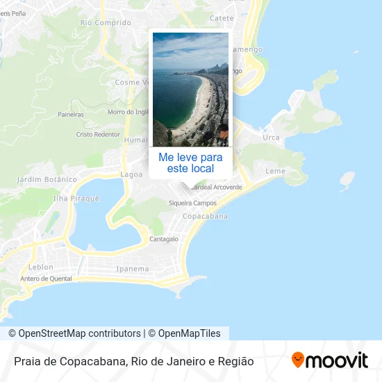 Praia de Copacabana mapa