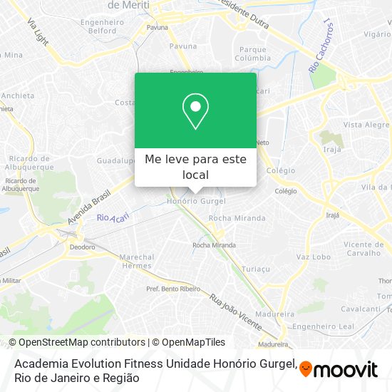 Academia Evolution Fitness Unidade Honório Gurgel mapa