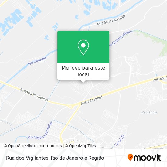 Rua dos Vigilantes mapa
