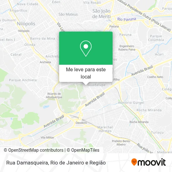 Rua Damasqueira mapa
