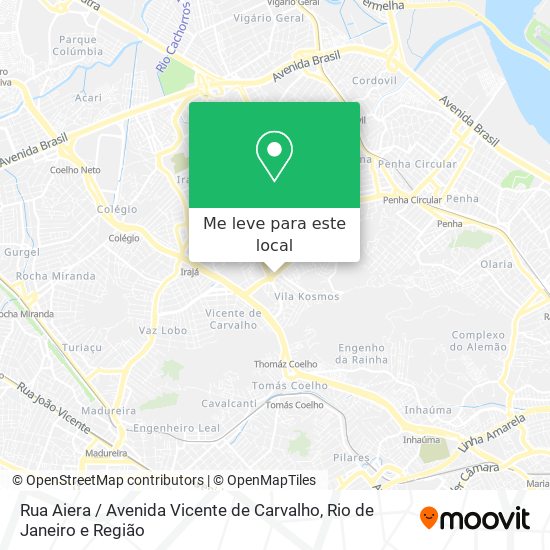 Rua Aiera / Avenida Vicente de Carvalho mapa