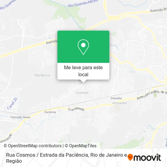 Rua Cosmos / Estrada da Paciência mapa
