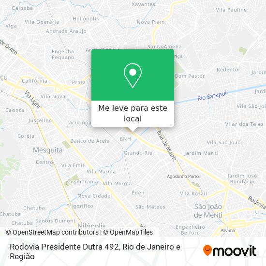 Rodovia Presidente Dutra 492 mapa