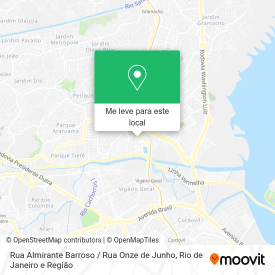 Rua Almirante Barroso / Rua Onze de Junho mapa