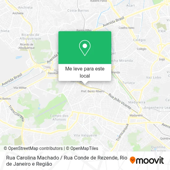 Rua Carolina Machado / Rua Conde de Rezende mapa