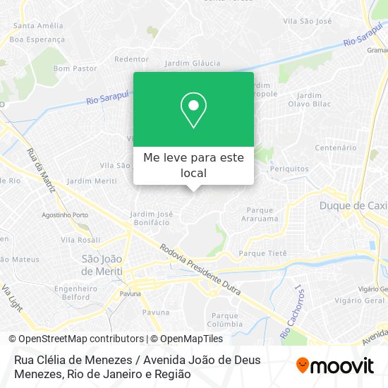 Rua Clélia de Menezes / Avenida João de Deus Menezes mapa