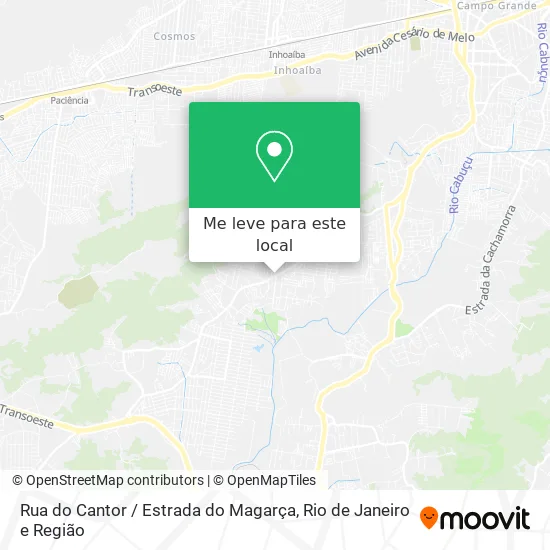 Rua do Cantor / Estrada do Magarça mapa