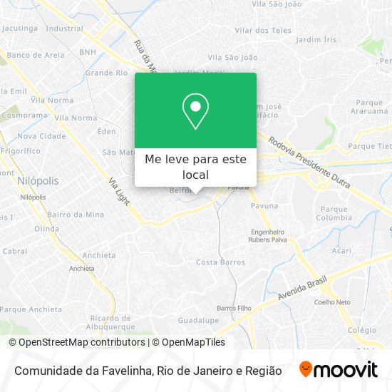 Comunidade da Favelinha mapa