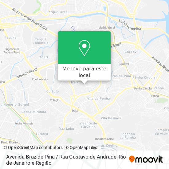 Avenida Braz de Pina / Rua Gustavo de Andrade mapa