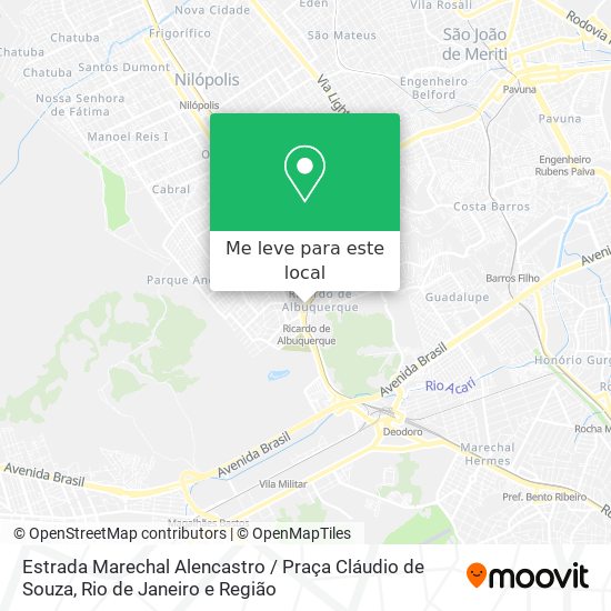 Estrada Marechal Alencastro / Praça Cláudio de Souza mapa