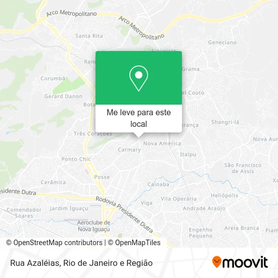 Rua Azaléias mapa