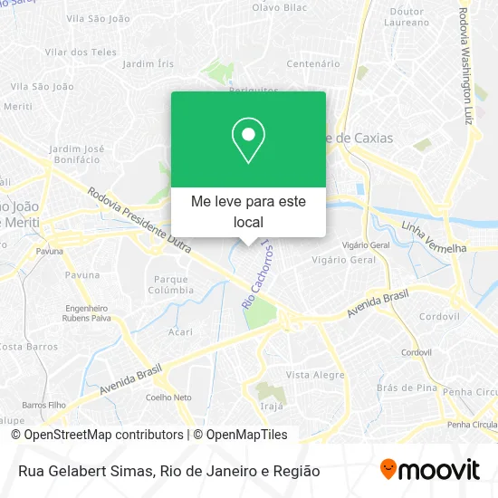Rua Gelabert Simas mapa