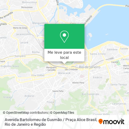 Avenida Bartolomeu de Gusmão / Praça Alice Brasil mapa