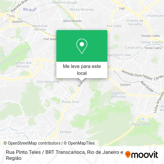 Rua Pinto Teles / BRT Transcarioca mapa