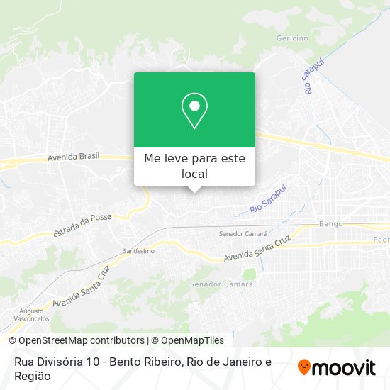 Rua Divisória 10 - Bento Ribeiro mapa