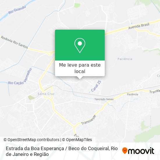 Estrada da Boa Esperança / Beco do Coqueiral mapa