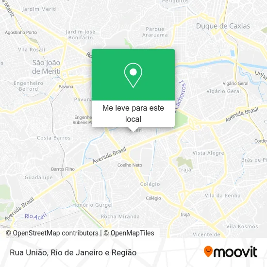 Rua União mapa