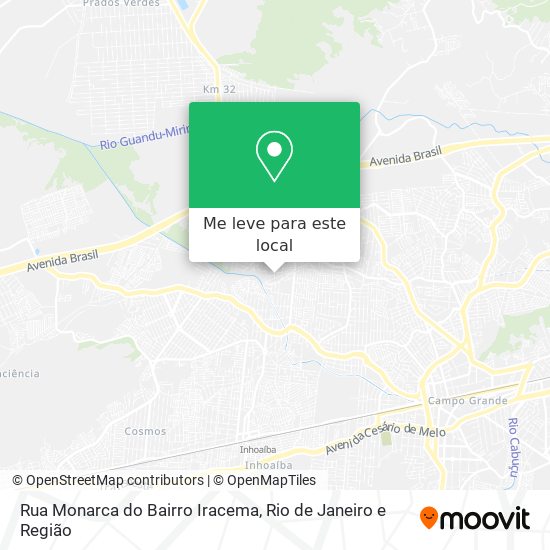Rua Monarca do Bairro Iracema mapa