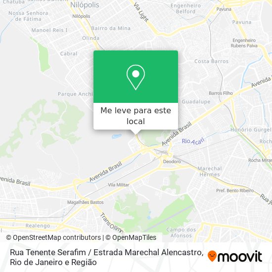Rua Tenente Serafim / Estrada Marechal Alencastro mapa