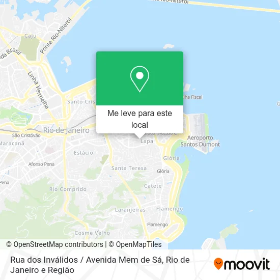 Rua dos Inválidos / Avenida Mem de Sá mapa
