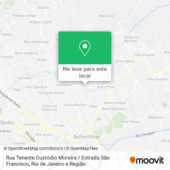 Rua Tenente Custódio Moreira / Estrada São Francisco mapa