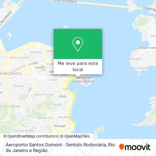 Aeroporto Santos Dumont - Sentido Rodoviária mapa