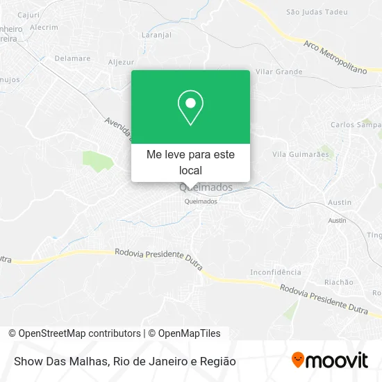 Show Das Malhas mapa