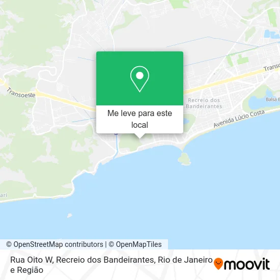 Rua Oito W, Recreio dos Bandeirantes mapa