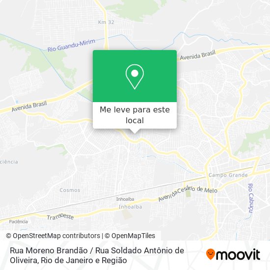 Rua Moreno Brandão / Rua Soldado Antônio de Oliveira mapa