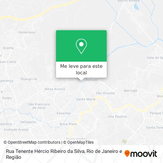 Rua Tenente Hércio Ribeiro da Silva mapa