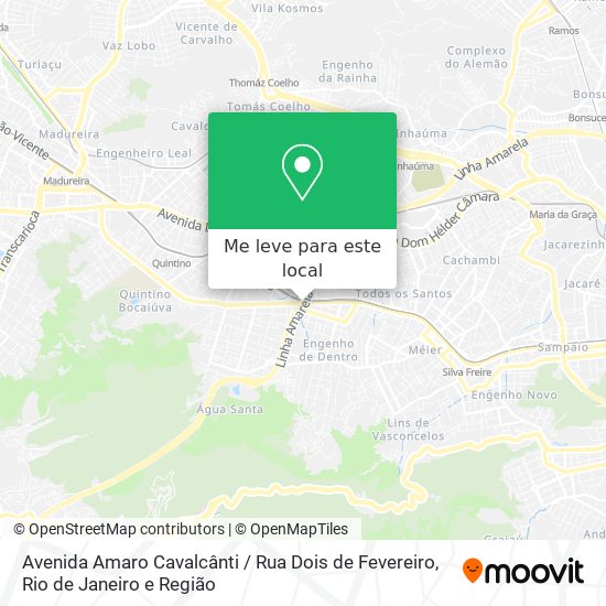Avenida Amaro Cavalcânti / Rua Dois de Fevereiro mapa