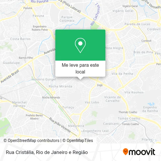 Rua Cristália mapa