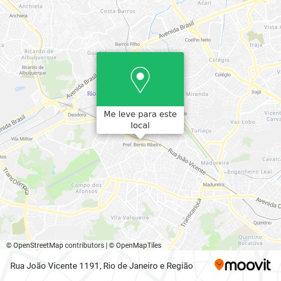 Rua João Vicente 1191 mapa