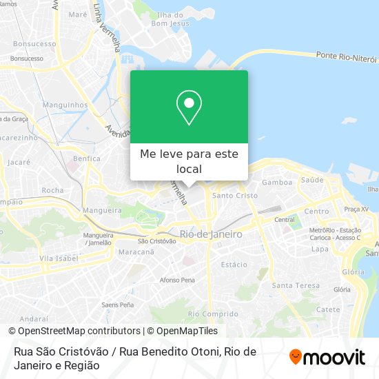Rua São Cristóvão / Rua Benedito Otoni mapa