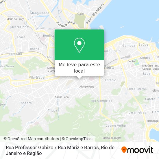 Rua Professor Gabizo / Rua Mariz e Barros mapa