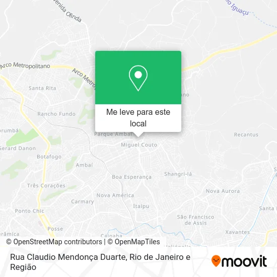 Rua Claudio Mendonça Duarte mapa