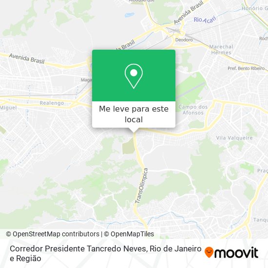 Corredor Presidente Tancredo Neves mapa
