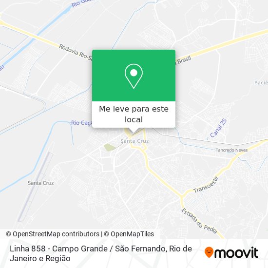 Linha 858 - Campo Grande / São Fernando mapa