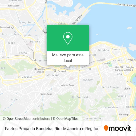 Faetec Praça da Bandeira mapa