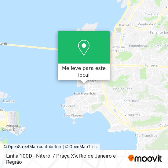 Linha 100D - Niterói / Praça XV mapa