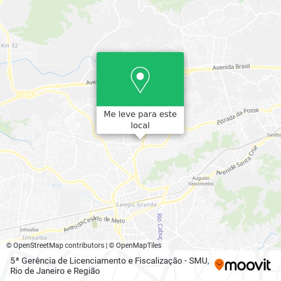 5ª Gerência de Licenciamento e Fiscalização - SMU mapa