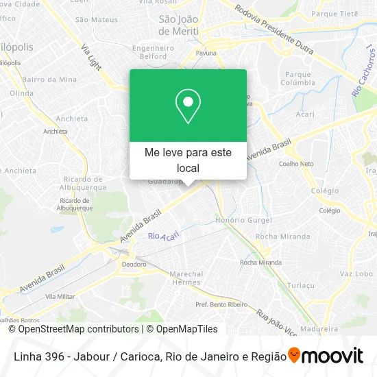 Linha 396 - Jabour / Carioca mapa